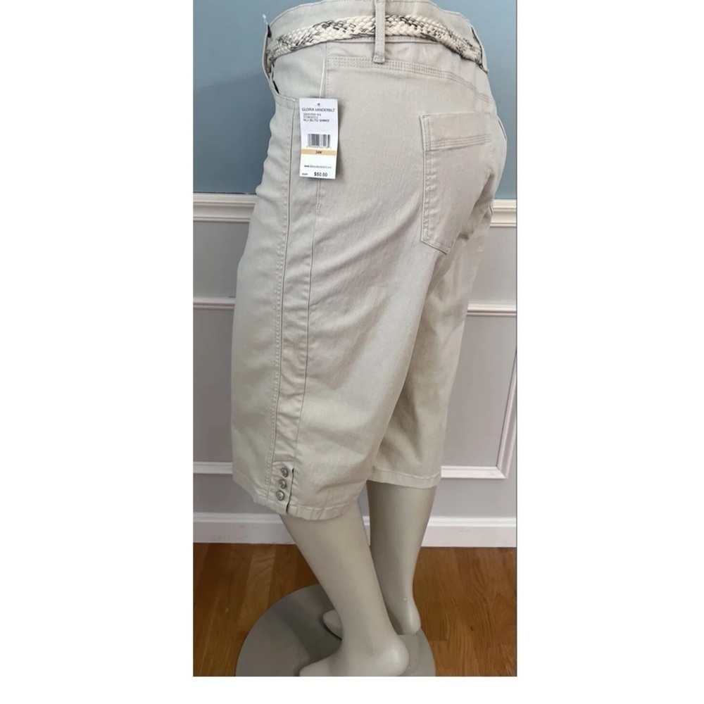 NWT Gloria Vanderbilt Belt Skimmer Capris Slimming 24W $50 - Picture 9 of 10
